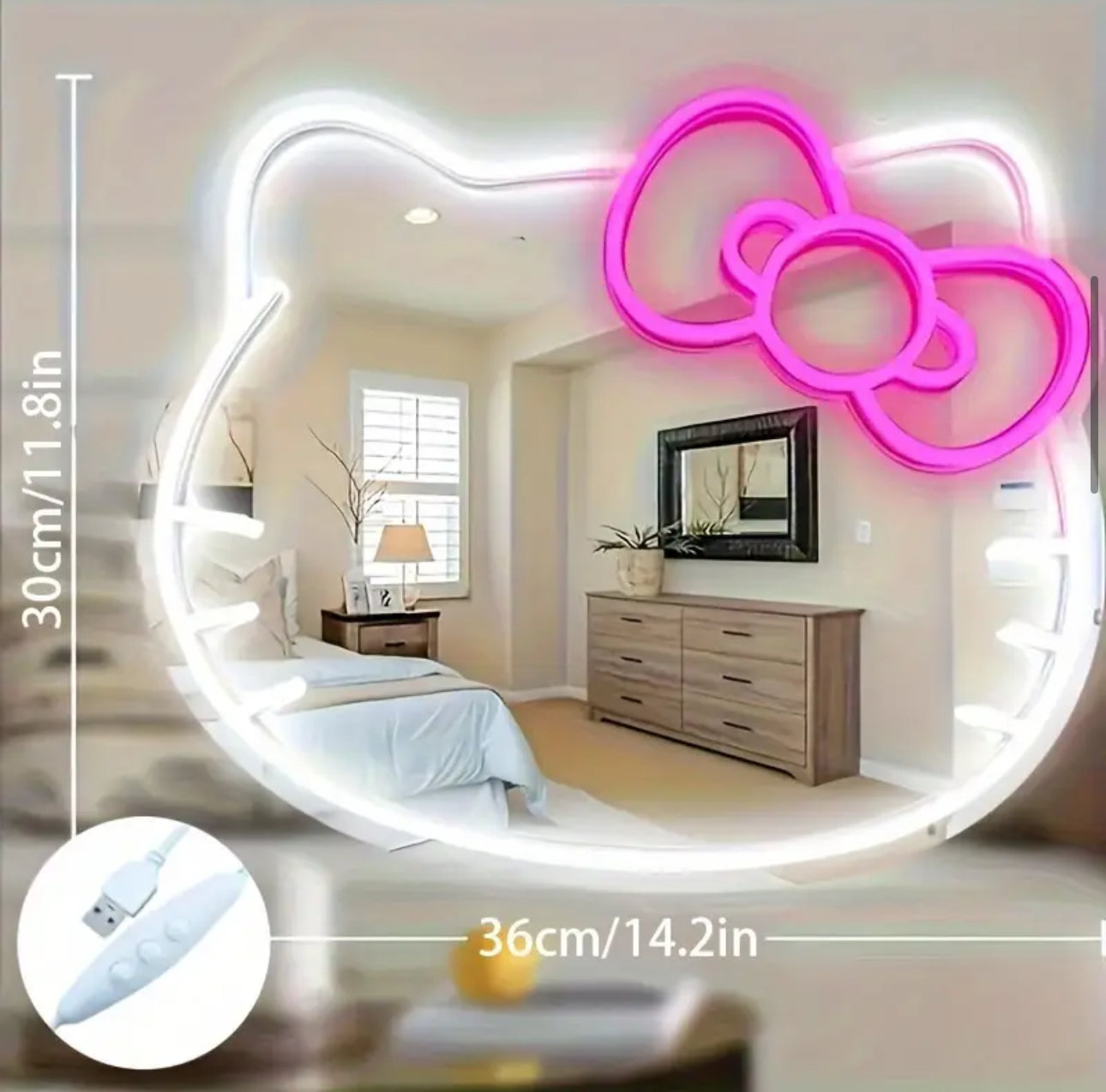 Kitty Kawaii Cat LED Vanity Mirror
